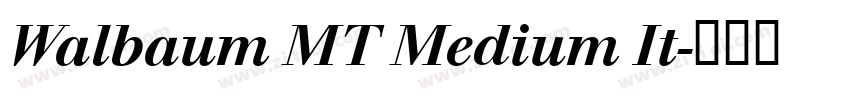 Walbaum MT Medium It字体转换